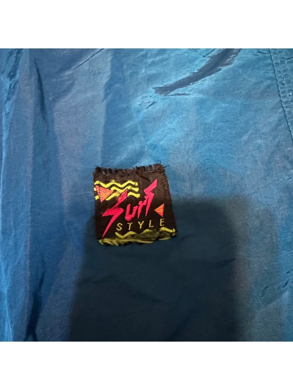 Vintage 90s Surf Style Windbreaker Pants Men’s M Blue Nylon Joggers Made USA